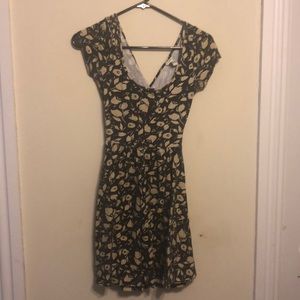 Black & cream dress with open back